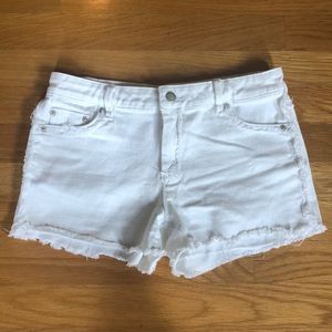 Girl’s White Cut Off Jean Shorts